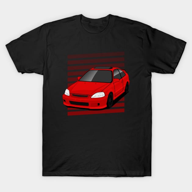 Civic red candy t-shirt T-Shirt by masjestudio